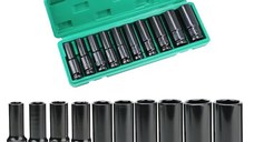 Set trusa tubulare impact Otel 10 piese 1/2 inch de la 8 la 24mm Negru