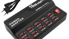 Statie de incarcare USB Q-CD10P cu 10 porturi 2.4A/1A
