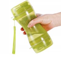 Sticla cu 3 in 1 pentru animale, Mancare si Apa, Plastic - 1