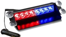Stroboscop LED auto parbriz COB rosu albastru