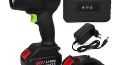 Suflanta aer portabila fara fir 48V cu 2 acumulatori NEAGRA