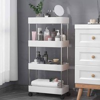 Suport depozitare cu 4 rafturi tip carucior modular pentru baie sau bucatarie - 1