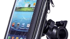 Suport husa telefon mobil LX 01 pentru bicicleta si motocicleta rezistent apa si socuri  touchscreen rotativ negru