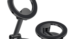 Suport magnetic auto rotativ la 360 grade cu baza rotunda pliabil