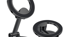 Suport magnetic auto rotativ la 360 grade cu baza rotunda pliabil