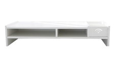 Suport monitor/laptop alb din ABS 49 x 10 x 20 cm cu 5 compartimente