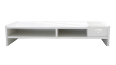 Suport monitor/laptop alb din ABS 49 x 10 x 20 cm cu 5 compartimente