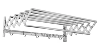 Suport pliabil pentru prosoape inox 7 bare 5 carlige - 1