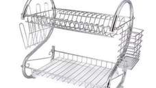 Suport scurgator vase din metal suport pentru 6 pahare tava din plastic 40,5 x 25 x 37,5 cm