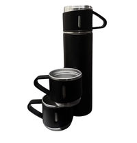 Termos 500 ml + 2 cesti otel inoxidabil negru - 1