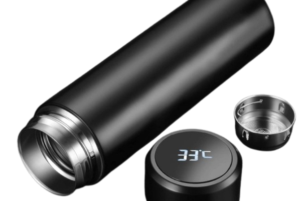 Termos cu afisaj temperatura LED Baterie durabila 0.5 L Negru