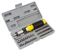 Trusa 41 Piese Surubelnita cu clichet si maner ergonomic 14 tubulare 8 biti  24 biti de precizie 2 adaptoare AN - 1