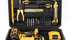 Trusa Bormasina German Meister cu 2 Acumulatori 36V 2Ah Autofiletanta cu Percutie cu 30 de accesorii