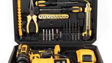 Trusa Bormasina German Meister cu 2 Acumulatori 36V 2Ah Autofiletanta cu Percutie cu 30 de accesorii