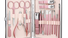 Trusa completa Mani Pedi de 18 piese din OTEL Inoxidabil si Accesorii Pentru Ingrijire Faciala