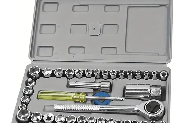 Trusa de chei tubulare 40 de piese sistem metric si SAE cutie gri