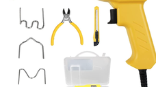 Trusa neagra cu Pistol de lipit din plastic cu capse termice 100W