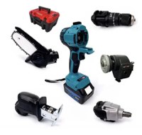 Trusa scule 6 in 1 cu 1 acumulator 48V bormasina cheie impact minidrujba fierastrau sabie - 1