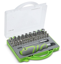 Trusa surubelnita cu biti si tubulare verde 41 piese - 1