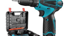 Trusa surubelnita electrica fara fir cu 2 acumulatori 12V cu 24 de accesorii incluse 2 viteze