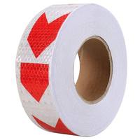 UB Banda reflectorizanta ALBA cu sageata ROSIE tip fagure rola 25m x 5 cm - 1