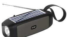UB Boxa Portabila S18 Gri Bluetooth USB Radio Lanterna cu incarcare solara TAI
