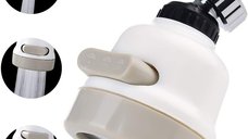 UB CAP Robinet universal 2 in 1 WHITE 360 cu buton si filtru