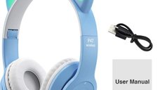 UB Casti Wireless copii urechi pisica P47M bluetooth handsFree hifi bass stereo LED