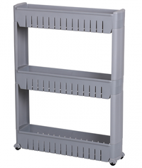 UB Dulap ingust din plastic cu roti si 3 rafturi ALB - 1