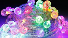 UB Ghirlanda 20m 120 LED RGB Instalatie cu Globulete Cristal Fir Alb