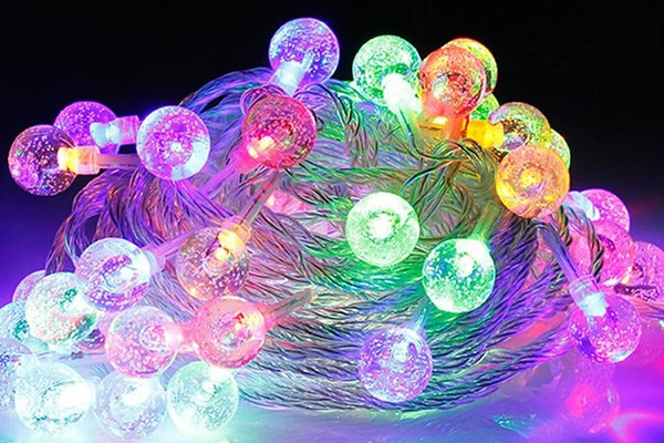 UB Ghirlanda 20m 120 LED RGB Instalatie cu Globulete Cristal Fir Alb