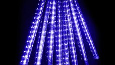 UB Instalatie cu 8 Meteoriti 144 LED 50cm Tub luminos Albastru