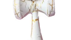 UB Kendama profesionala din lemn 18 cm model clasic cu design crapat culoare ALB