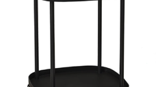 UB Masa laterala TAXXII cu 2 plaforme si roti Negru