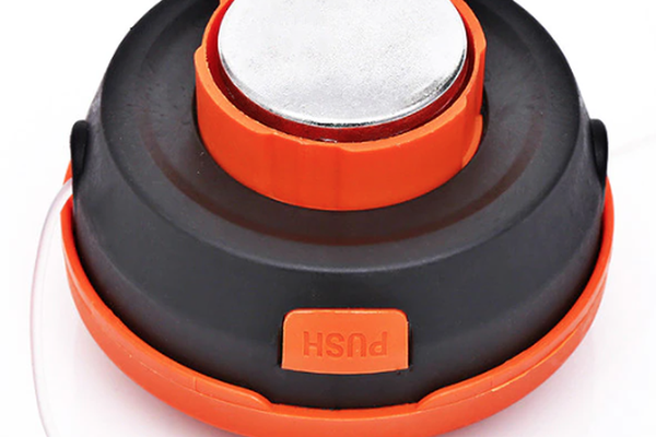 UB Mosor cu fir / tambur motocoasa cu buton din metal NEGRU/PORTOCALIU