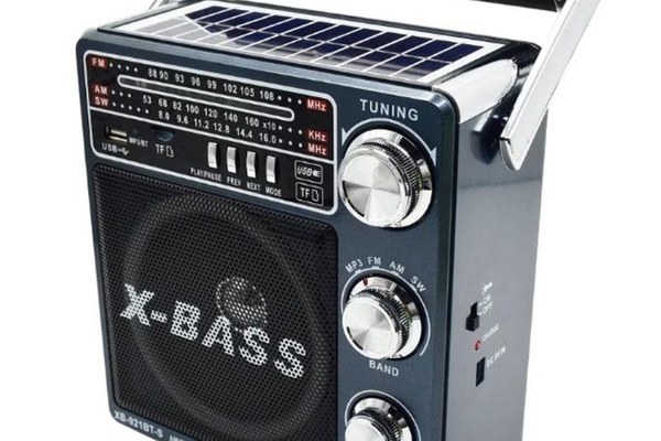 UB Radio cu Panou Solar XB-921 BT X-Bass mp3 player cu suport card sd/usb NEGRU