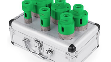 UB Set 6 carote diamantate pentru gresie marmura de la 20 la 68 mm prindere M14 umed sau uscat cutie depozitare