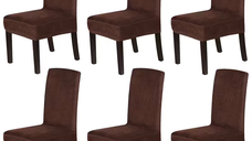 UB Set 6 huse pentru scaun cu centura elastica MARO INCHIS