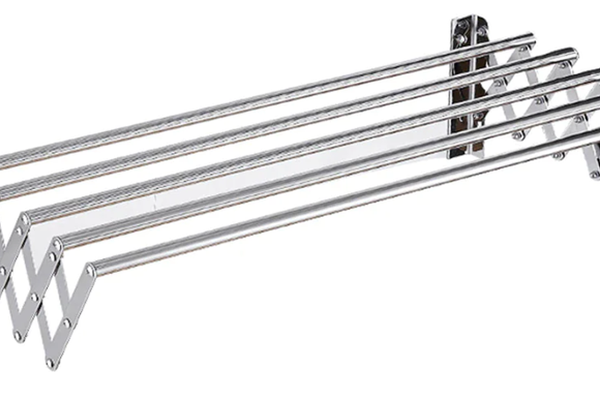 UB Uscator rufe din aluminiu retractabil cu prindere in perete si 5 bare