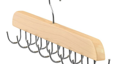 Umeras din lemn si otel cu 14 carlige rotative pentru curele 37 cm x 14 cm