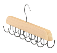 Umeras din lemn si otel cu 14 carlige rotative pentru curele 37 cm x 14 cm - 1