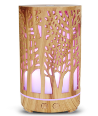 Umidificator aromaterapie ultrasunet model copac rezervor 200 ml 7 culori led lemn deschis - 1
