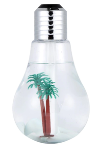 Umidificator de aer cu lampa LED - sub forma de bec cu palmier - 1