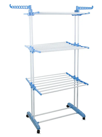 Uscator de rufe vertical Pliabil 3 Niveluri cu Suport Umerase si Suport pe Roti 170 cm - 1