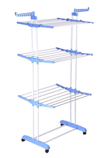 Uscator pentru rufe cu 3 nivele si suport pentru umerase  dimensiuni 75x64x170cm - 1