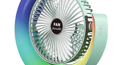 Ventilator de birou rotund cu LED RGB - Compact si eficient