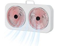 Ventilator dublu portabil USB cu 2 capete flux de aer puternic silentios cu maner - 1