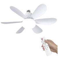 Ventilator tip bec cu Lumina LED functie de temporizare telecomanda design elegant cu 5 palete - 1