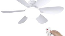 Ventilator tip bec cu Lumina LED functie de temporizare telecomanda design elegant cu 5 palete