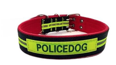Zgarda (curea) pentru caini 70 cm fluorescenta POLICE DOG